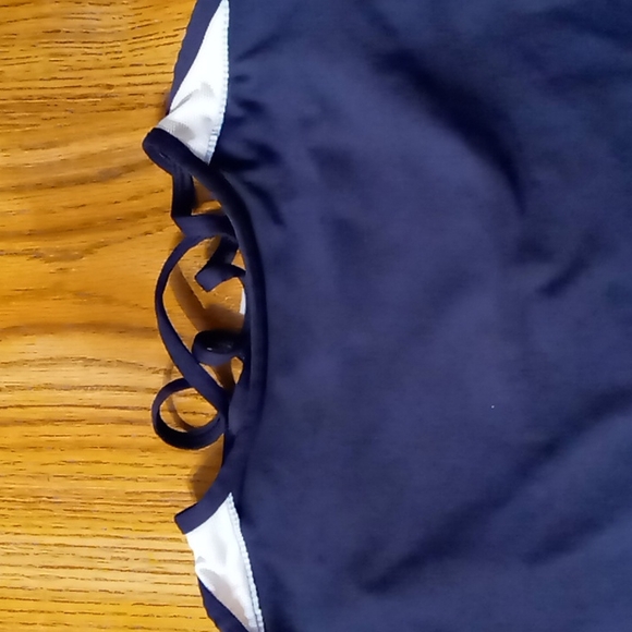 Tommy Hilfiger Women's Sport Shirt Navy Blue w WhiteTrim n Spaghetti Straps SZ M - Picture 2 of 11